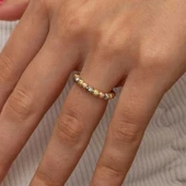 Gümüş Sıralı Dorika Kadın Yüzük - 6