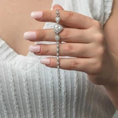 Gümüş Kalpli Su Yolu Kadın Bileklik thumbnail 2