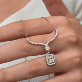 Gümüş Baget Taşlı Gerdanlık Model Kadın Kolye thumbnail 4