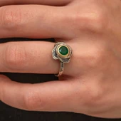 Gümüş Çiçek Desenli Otantik Kadın Yüzük - 3