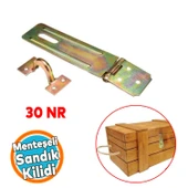Sandık Kutu Askısı Kilit 30 Luk Menteşeli Tosba Kilit Asma Kilit Aparatı - 1