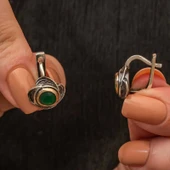 Gümüş Çiçek Desenli Otantik Kadın Küpe - 5