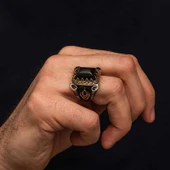 Gümüş Siyah Oniks Taşlı Erkek Yüzük thumbnail 3