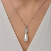 Gümüş Damla İnci Kadın Kolye thumbnail 8