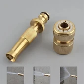 Metal Ayarlanabilir Sulama Başlığı Sarı Renk Hortum Bağlantı Aparatlı Sök Tak Bahçe Araba Yıkama - 9