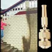 Metal Ayarlanabilir Sulama Başlığı Sarı Renk Hortum Bağlantı Aparatlı Sök Tak Bahçe Araba Yıkama - 6