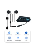 Motorcu Kask Kulakiçi Bluetooth Kulaklık Cevaplama ve Ses Tuşlu Siyah Mikrofonlu Bluetooth Kulaklık - 1