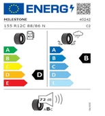 Milestone 155 R12 C TL 88/86N 8PR EVOVAN Kamyonet Yaz Lastiği (Üretim Tarihi:2025) thumbnail 2