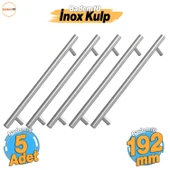 RoseMary 5 ADET İnox Metal Kulp 192 mm ( 19.2 cm ) Mobilya Mutfak Çekmece Dolap Kapak Kulpu Kulbu - 1