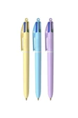 Bic 4 Colours Pastel 4 Renkli 3'lü Tükenmez Kalem Seti Pastel - 1
