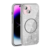 iPhone 15 Kılıf Magsafe Şarj Özellikli Parlayan Simli Okso Kılıf thumbnail 4