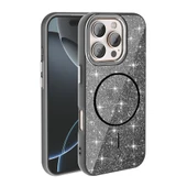 iPhone 16 Pro Max Kılıf Magsafe Şarj Özellikli Parlayan Simli Okso Kılıf thumbnail 2