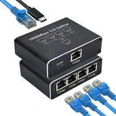 ETHERNET SPLİTTER 1X4 4 PORT ETHERNET ÇOKLAYICI 1000MBPS CAT5 CAT6 RJ45 KABLO ÇOKLAYICI thumbnail 1