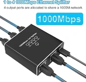 ETHERNET SPLİTTER 1X4 4 PORT ETHERNET ÇOKLAYICI 1000MBPS CAT5 CAT6 RJ45 KABLO ÇOKLAYICI thumbnail 3