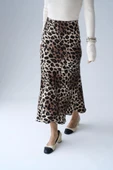 Midi Saten Etek - Leopar - 3