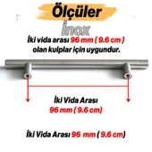 5 ADET RoseMary İnox Metal Kulp 96 mm ( 9.6 cm ) Mobilya Mutfak Çekmece Dolap Kapak Kulpu Kulbu thumbnail 2