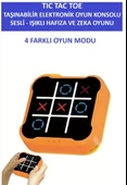 TIC TAC TOE TAŞINABİLİR ELEKTRONİK OYUN KONSOLU - SESLİ IŞIKLI ZEKA VE HAFIZA OYUNU - 1