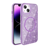 iPhone 14 Kılıf Magsafe Şarj Özellikli Parlayan Simli Okso Kılıf thumbnail 6