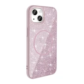 iPhone 14 Kılıf Magsafe Şarj Özellikli Parlayan Simli Okso Kılıf thumbnail 7