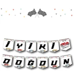 Yarış Arabaları Temalı İyi Ki Doğdun Yazı Banner - 1