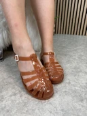 Kadın Çocuk Deniz Ayakkabısı Plaj Havuz Rafting Jel Görünümlü Şeritli Kaydırmaz Taban Sandalet 309 - 8