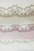 3 Lü Tül Dantel İşlemeli Boncuklu Havlu Seti 50X90 Cm - 6