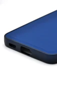 Samsung Galaxy S22 Uyumlu Deri Görünümlü Sert Kapak Kılıf Lacivert thumbnail 5