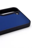 Samsung Galaxy S22 Uyumlu Deri Görünümlü Sert Kapak Kılıf Lacivert thumbnail 4