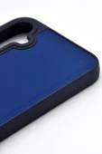 Samsung Galaxy A54 Uyumlu Deri Görünümlü Sert Kapak Kılıf Lacivert - 4