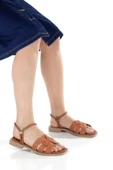 MİA028-3012 Hakiki Deri Kadın Günlük Ortopedik TABA Tatil Sandalet thumbnail 2
