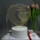 3D Kalp Kalbe Baskılı Gece Lambası - 3