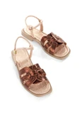 MİA028-3012 Hakiki Deri Kadın Günlük Ortopedik BRONZ Tatil Sandalet thumbnail 3