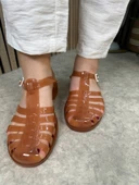 Kadın Çocuk Deniz Ayakkabısı Plaj Havuz Rafting Jel Görünümlü Şeritli Kaydırmaz Taban Sandalet 309 - 9