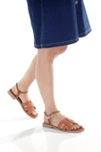 MİA028-3012 Hakiki Deri Kadın Günlük Ortopedik TABA Tatil Sandalet thumbnail 1