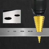 Kademeli Matkap Ucu Seti 4-12, 4-20, 4-30 Metal Kutulu 3'lü Set Ahşap Plastik Metal Delik Açma thumbnail 5