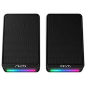 Mikado MD-178 2.0 3W*2 Siyah RGB Aydınlatmalı USB+3.5mm USB 5V Speaker Hoparlör - 1