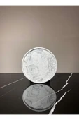 Mermer Desenli Sunum Tepsisi Yuvarlak Sunum Tabağı Sunumluk 28 Cm - 2