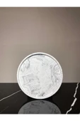 Mermer Desenli Sunum Tepsisi Yuvarlak Sunum Tabağı Sunumluk 28 Cm - 3