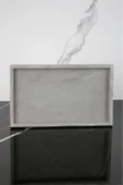 Mermer Desenli Beton Sunum Tabağı Dekoratif Sunumluk Sunum Tepsisi 15x25 Cm - 1
