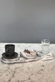 4 Parça Mermer Desenli Beton Kahve Sunum Seti - 2