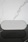 Mermer Desenli Beton Sunum Tepsisi Sunum Tabağı Sunumluk 35 cm - 1