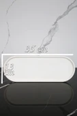 Mermer Desenli Beton Sunum Tepsisi Sunum Tabağı Sunumluk 35 cm - 2