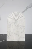 Mermer Desenli El Yapımı Beton Sunum Tabağı Dekoratif Sunumluk 30 Cm - 1