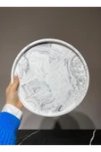 Mermer Desenli Sunum Tepsisi Yuvarlak Sunum Tabağı Sunumluk 28 Cm - 8