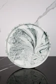 Mermer Desenli Sunum Tepsisi Yuvarlak Sunum Tabağı Sunumluk 28 Cm - 1