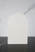 Mermer Desenli El Yapımı Beton Sunum Tabağı Dekoratif Sunumluk 30 Cm - 1
