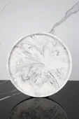 Mermer Desenli Sunum Tepsisi Yuvarlak Sunum Tabağı Sunumluk 28 Cm - 1