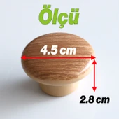 Bohem Düğme Kulp Açık Ceviz Renk Mobilya Mutfak Dolap Dolabı Çekmece Kulpu Kulbu Plastik Tek Vida thumbnail 3