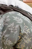 Upstyle Kolay Ütülenir Nevresim Takımı Çift Kişilik Line Leaf Zümrüt Yeşili - 2