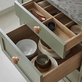 Bohem Düğme Kulp Açık Ceviz Renk 10 ADET Mobilya Mutfak Dolap Dolabı Çekmece Kulpu Kulbu Plastik thumbnail 2